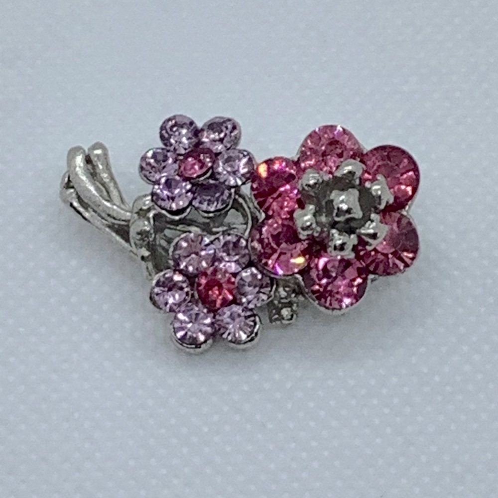 Pretty Pink & Purple Flower Bouquet Brooch